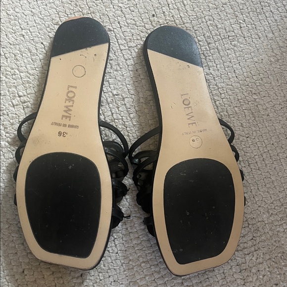 Black Intricate Slide Sandals - Picture 2 of 4